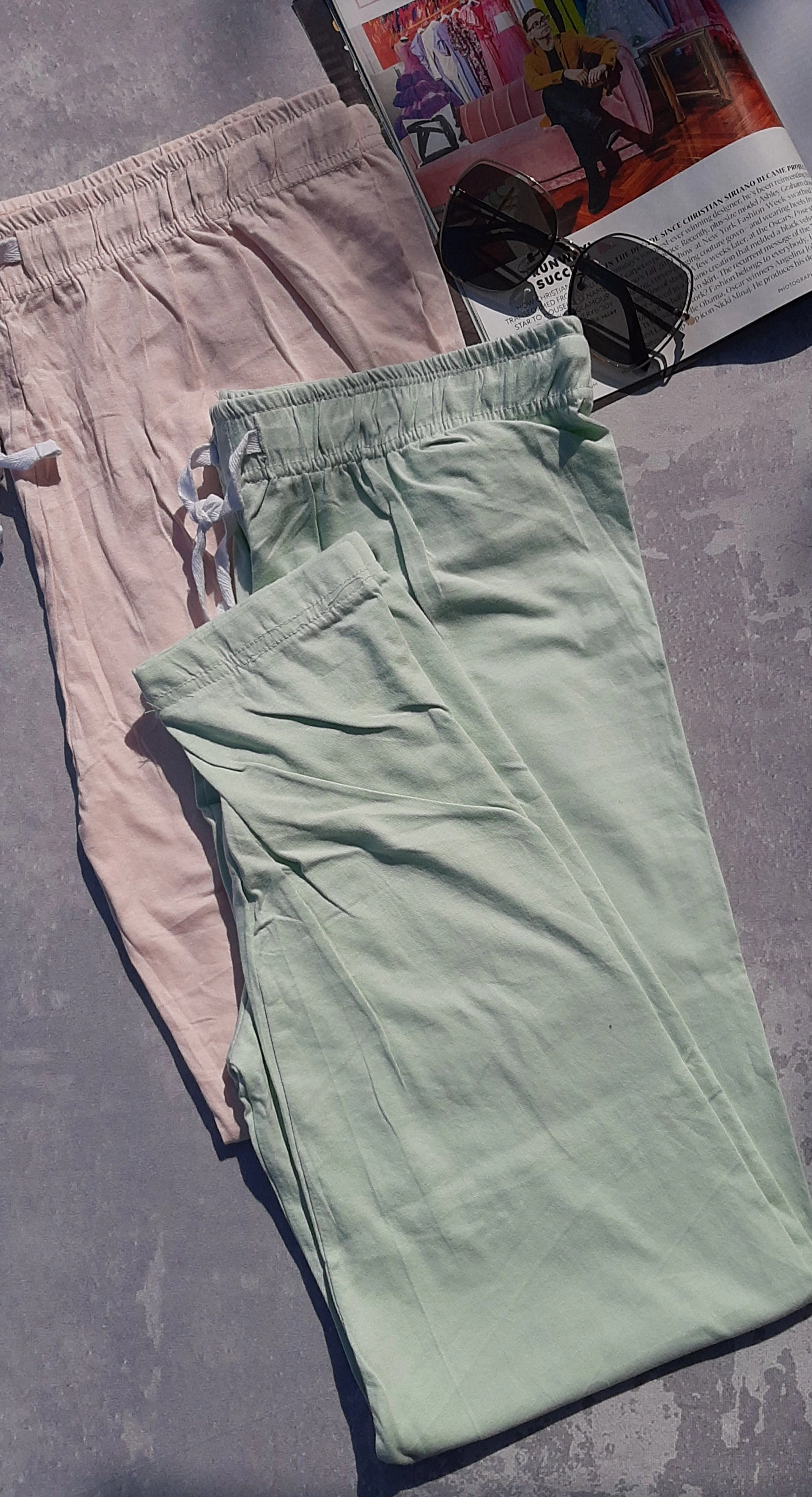شلوار نخی اسلش زنانه برند h&m - کد 1 M