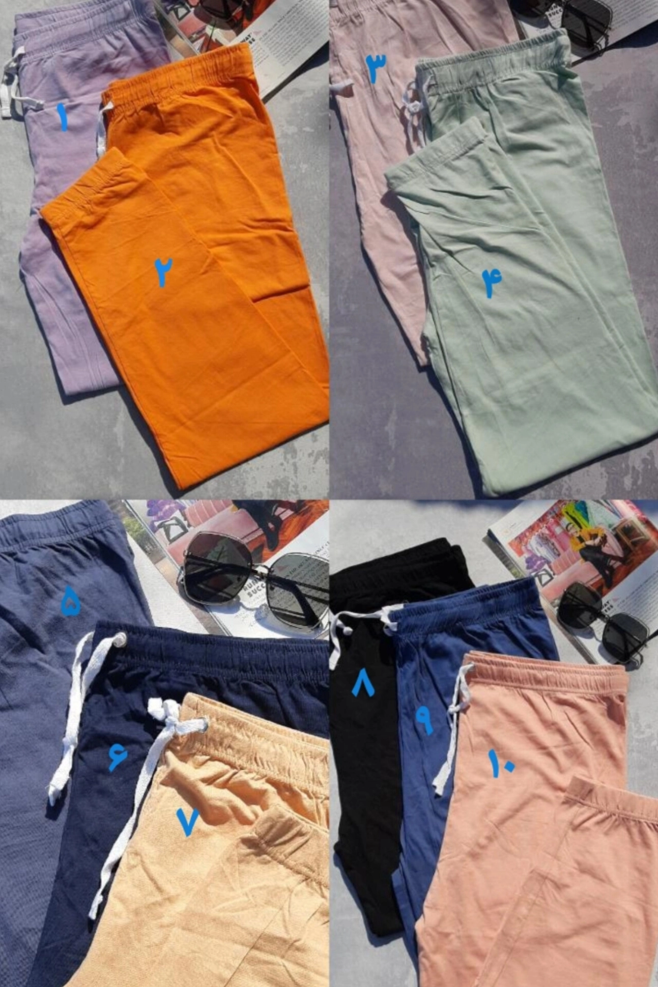 شلوار نخی اسلش زنانه برند h&m - کد 1 M