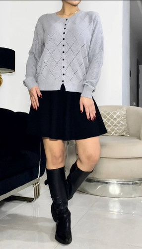 بلوز بلفت جلو دکمه آستین بلند در پنج رنگ (۲)