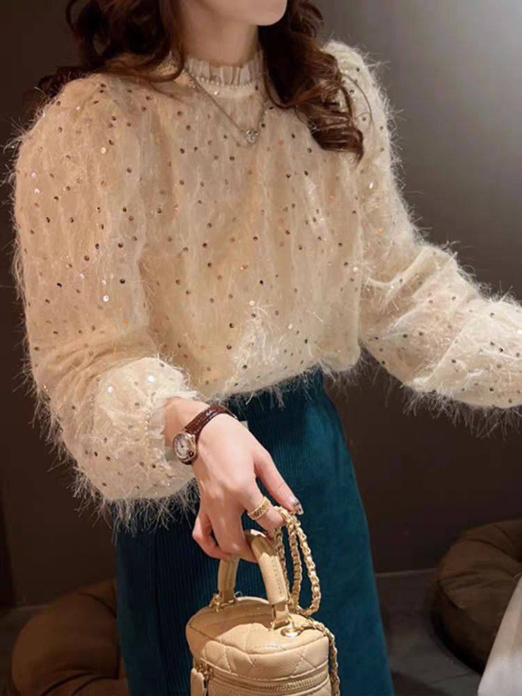بلوز مجلسی پولکی وارداتی کد ۳۰۵۲