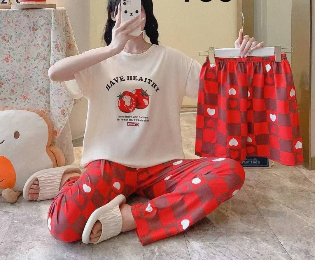 ست سه تیکه‌پنبه ای زنانه و‌دخترانه