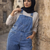 بیلرسوت (پیشبندی) جین وارداتی زنانه و دخترانه