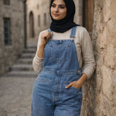 بیلرسوت (پیشبندی) جین وارداتی زنانه و دخترانه