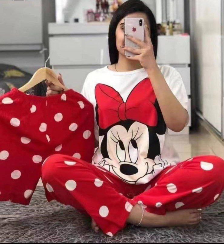 ست سه تیکه تیشرت شلوار و شورتک‌ پنبه ای زنانه و‌دخترانه