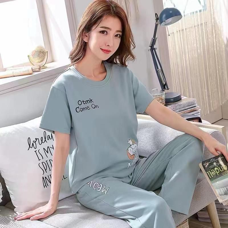 ست دو تیکه نخ پنبه راحتی وارداتی زنانه و دخترانه