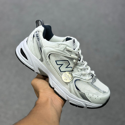 کفش نیوبالانس سفید سرمه ای new balance530 173 زنانه و مردانه