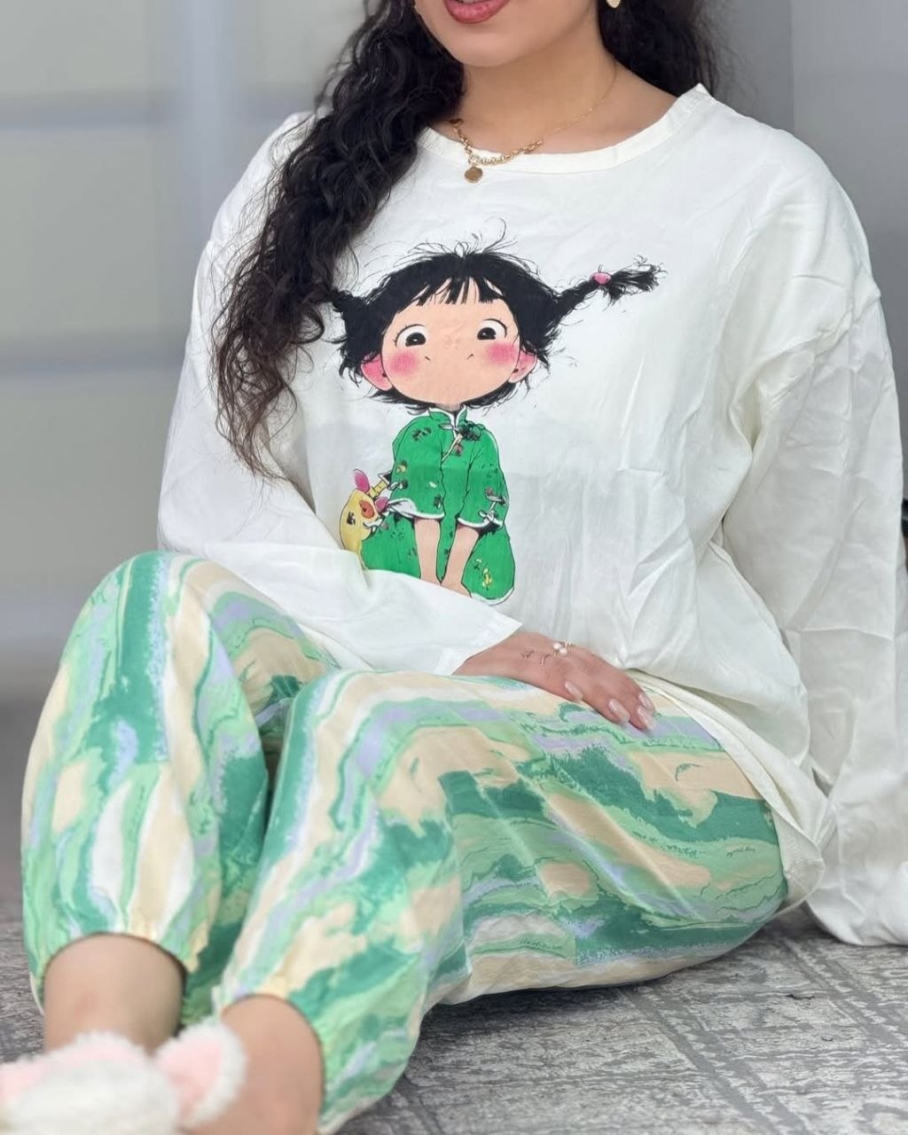 ست خونگی بلوز و شلوار زنانه و دخترانه وارداتی