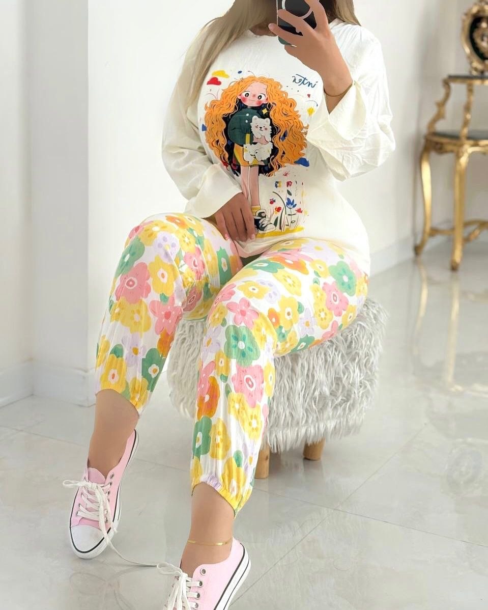 ست خونگی بلوز و شلوار زنانه و دخترانه وارداتی