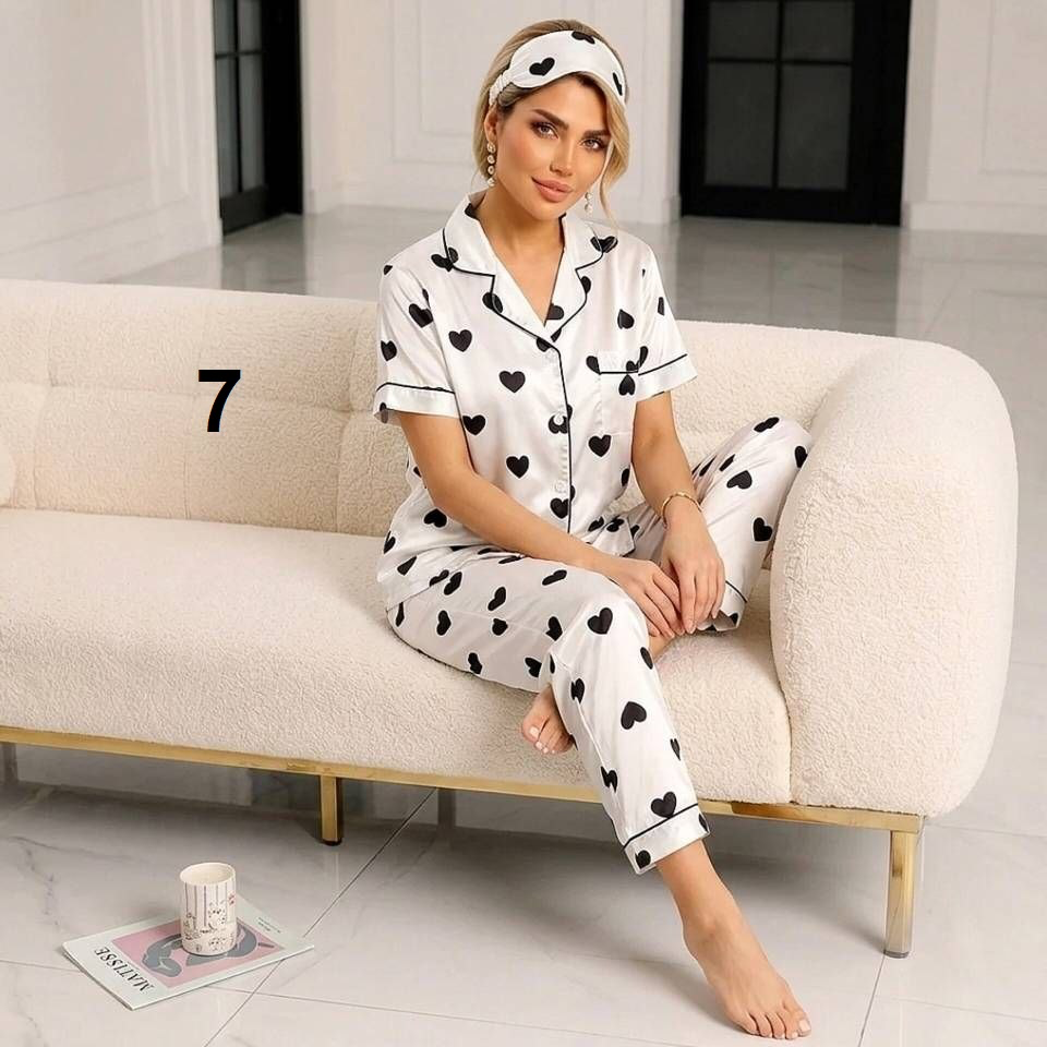 ست بلوز و شلوار ساتن زنانه وارداتی کیفیت بالا