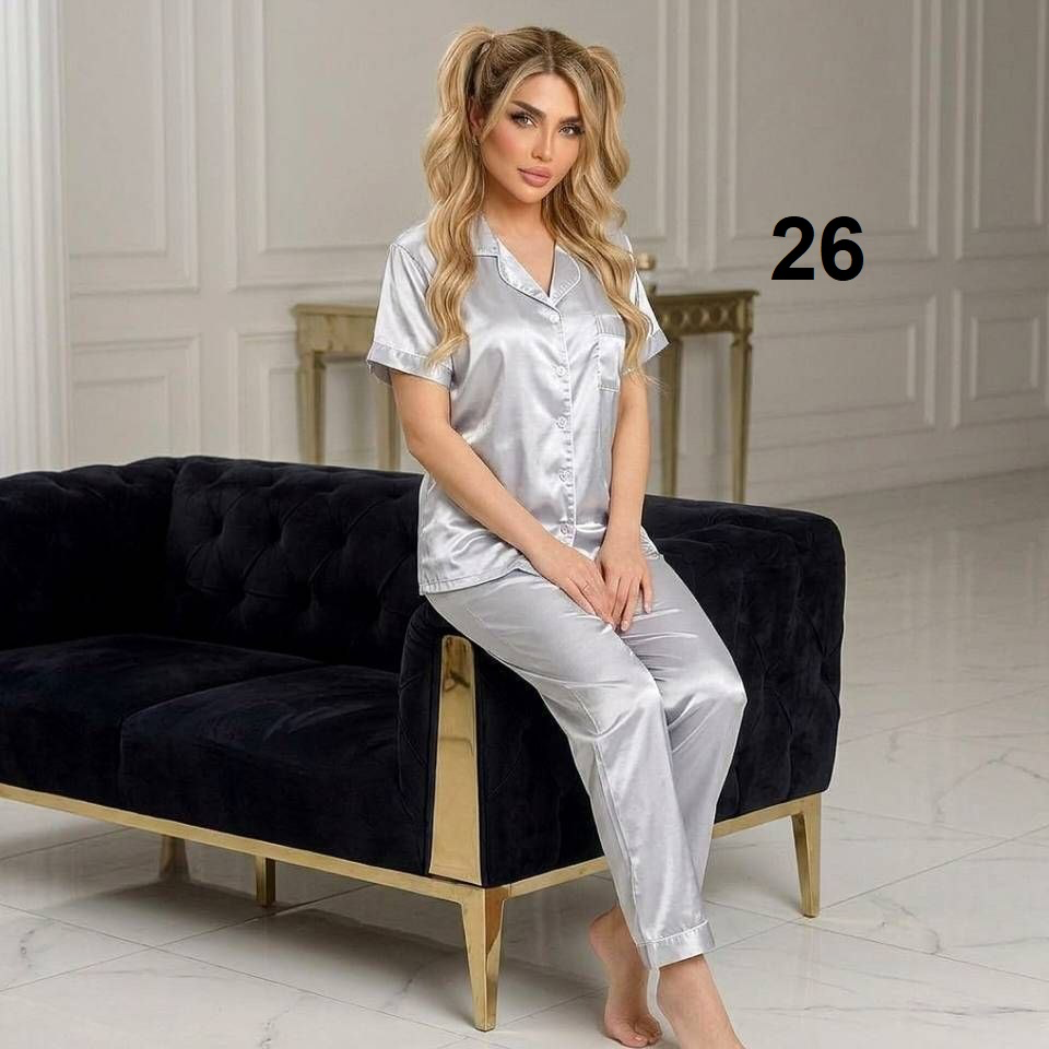 ست بلوز و شلوار ساتن زنانه وارداتی کیفیت بالا