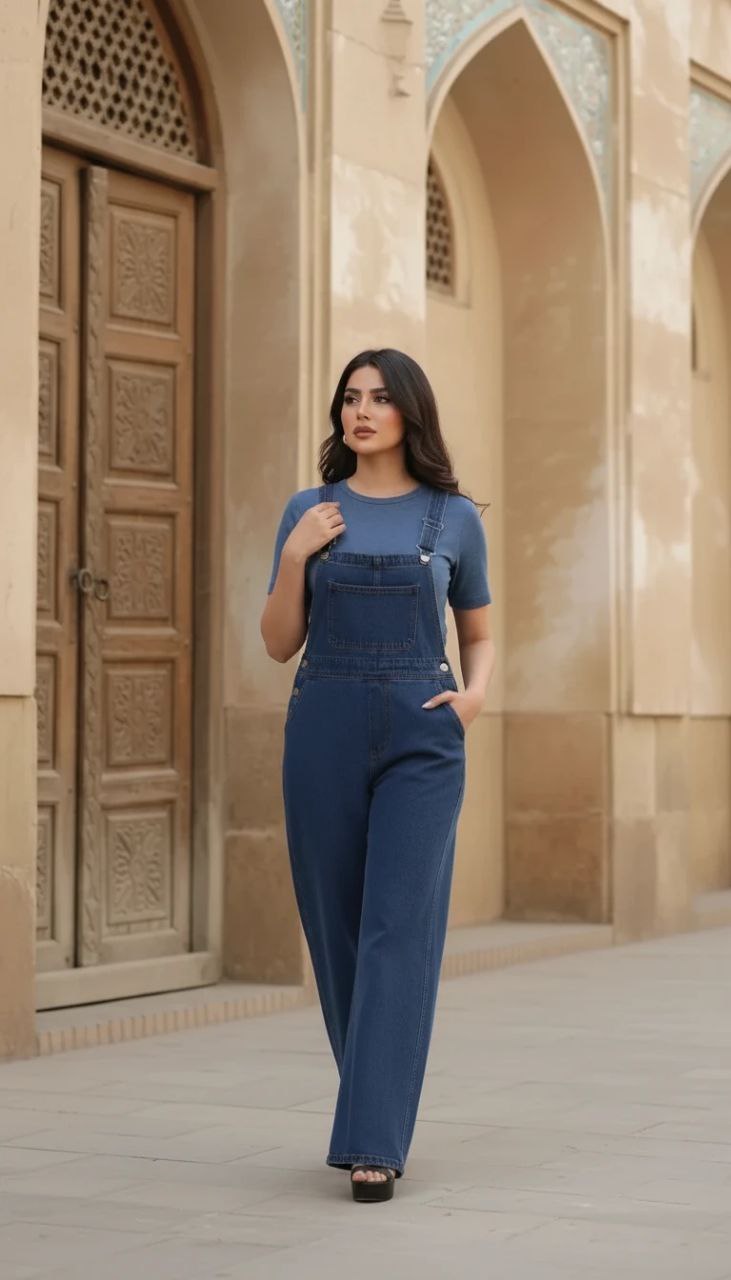 پیشبندی جین وارداتی در دو رنگ