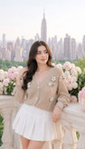 ژاکت بافت جلو دکمه زنانه و دخترانه وارداتی در رنگبندی