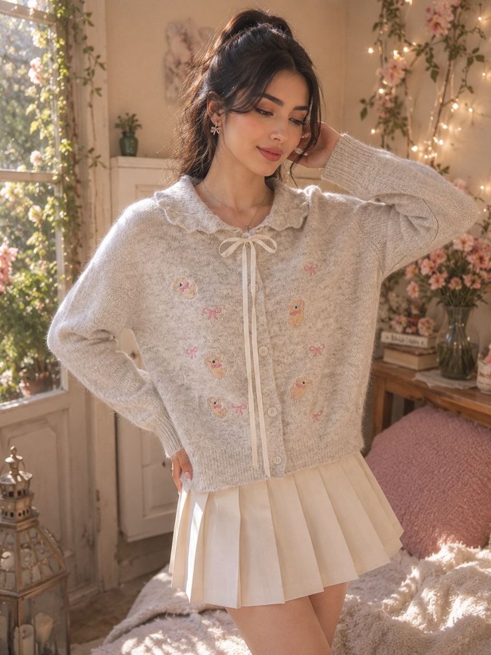 ژاکت بافت جلو دکمه زنانه وارداتی در رنگبندی