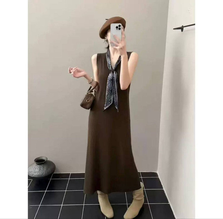 پیراهن ماکسی بافت اسکارف دار وارداتی