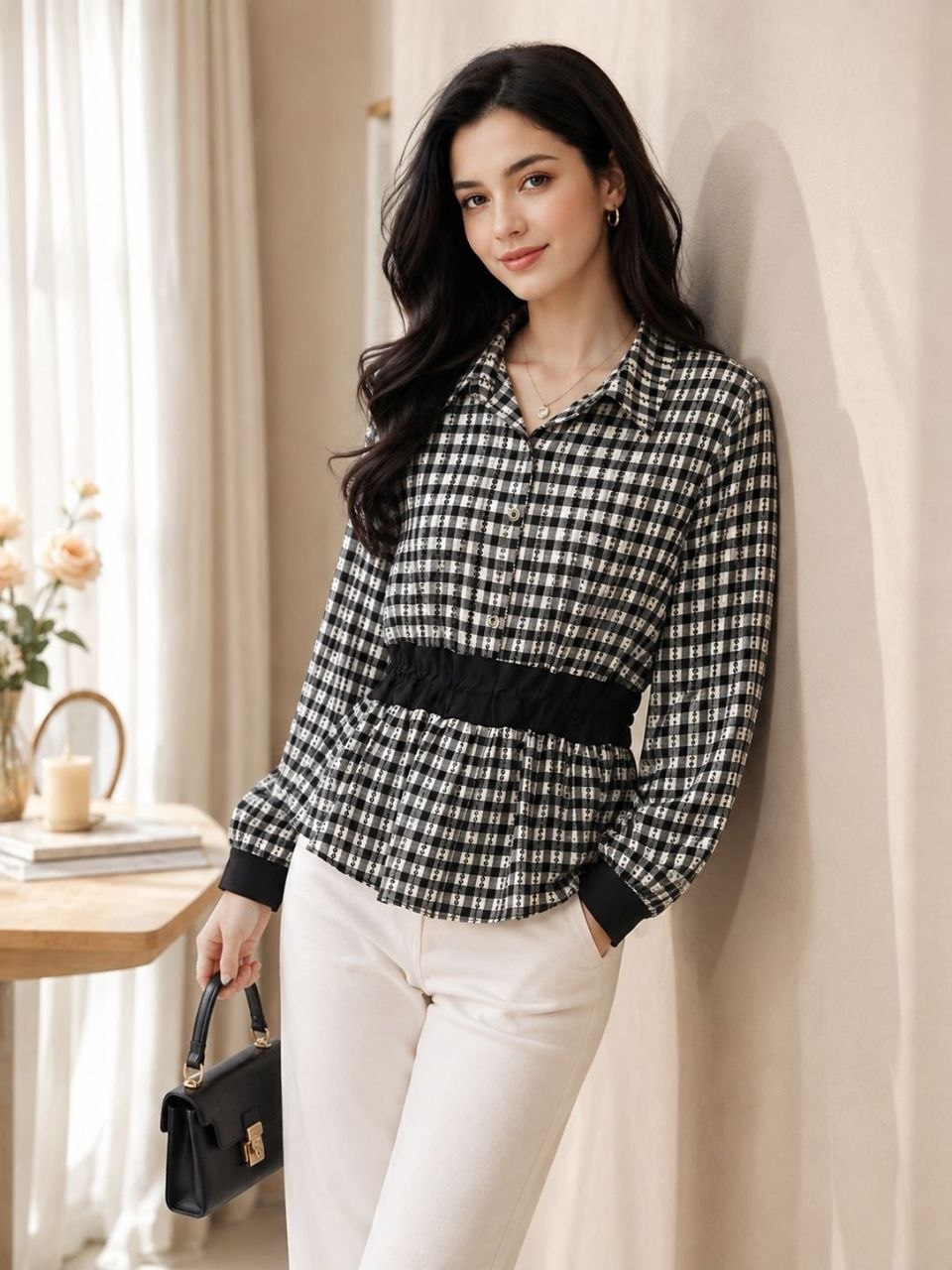 شومیز چهارخونه وارداتی زنانه