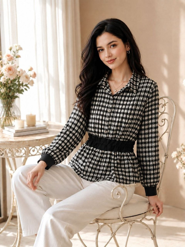 شومیز چهارخونه وارداتی زنانه