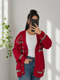ژاکت بافت بلند جلودکمه وارداتی در سه رنگ