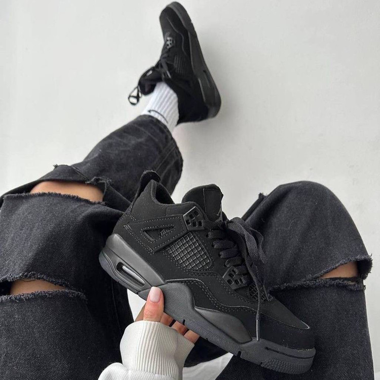 کفش جردن 4بلک کت Nike Air Jordan4 black cat 260