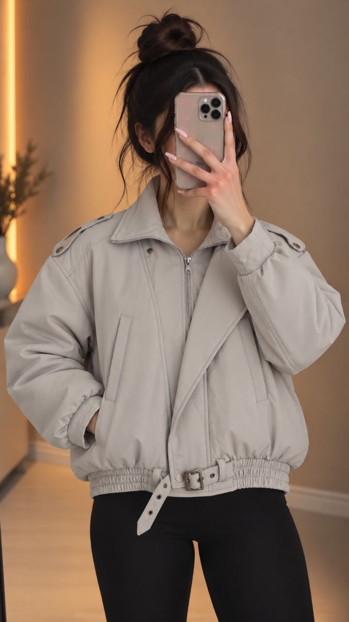 کاپشن چرم زنانه وارداتی ۱۰۳